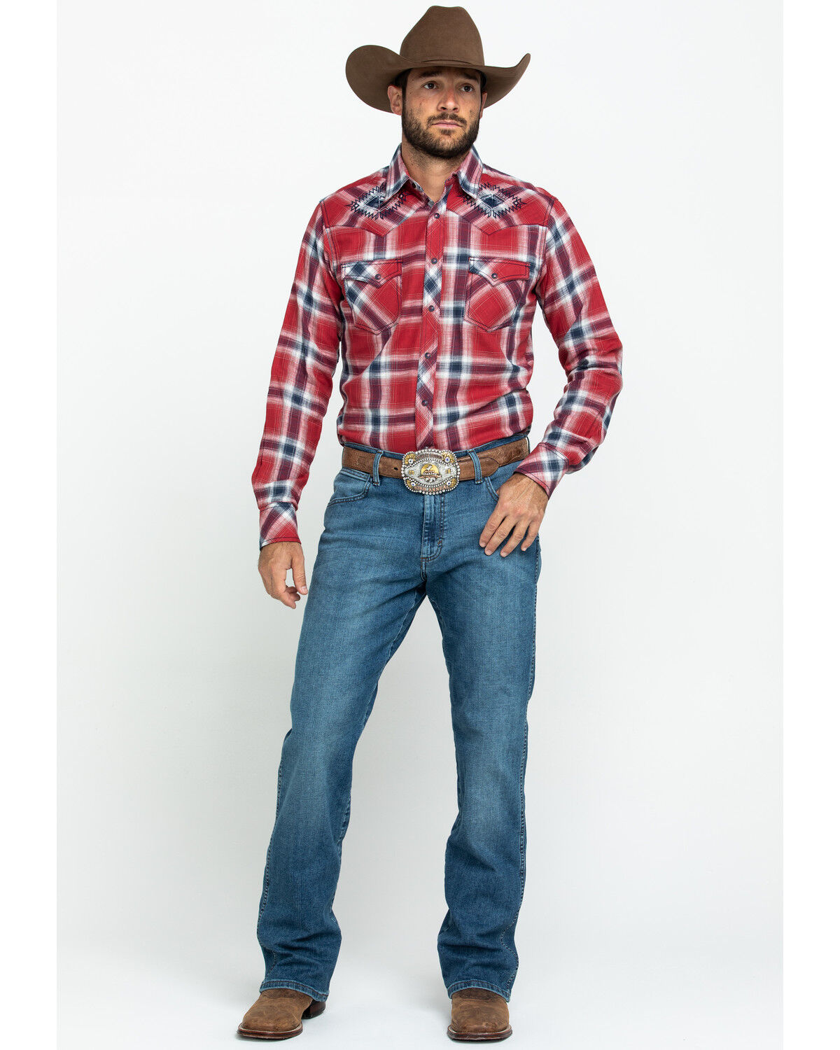 Rock 47 By Wrangler Large Red Plaid ...